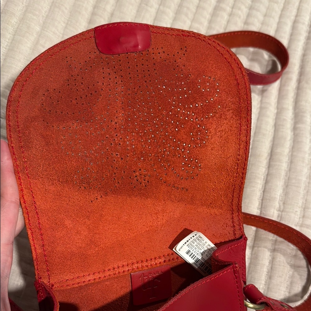 Zara Red Leather Crossbody Bag - Picture 3 of 6